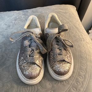 Girls glitter Alexander McQueen shoes